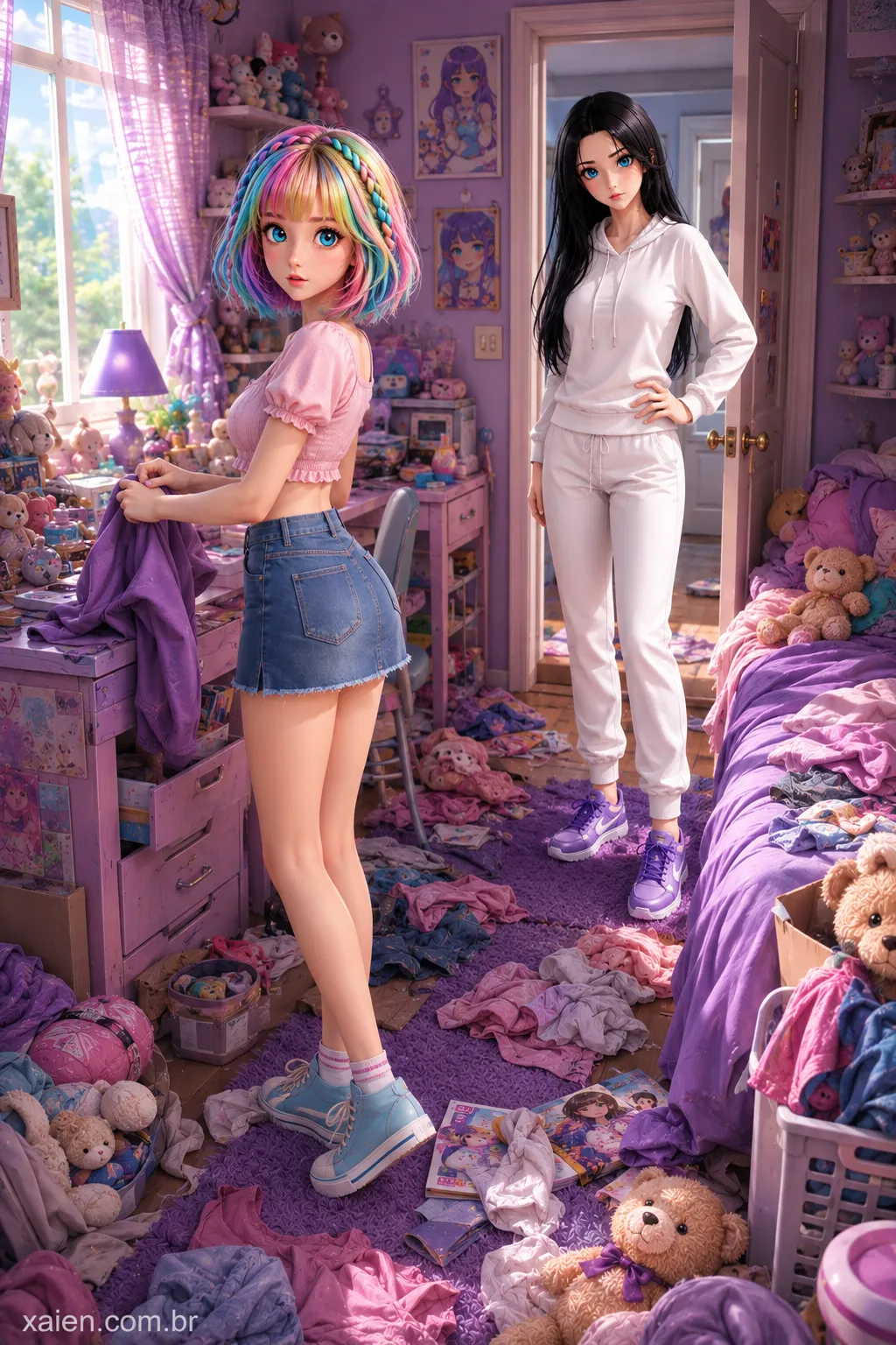 Natália encontra Joyce no quarto bagunçado