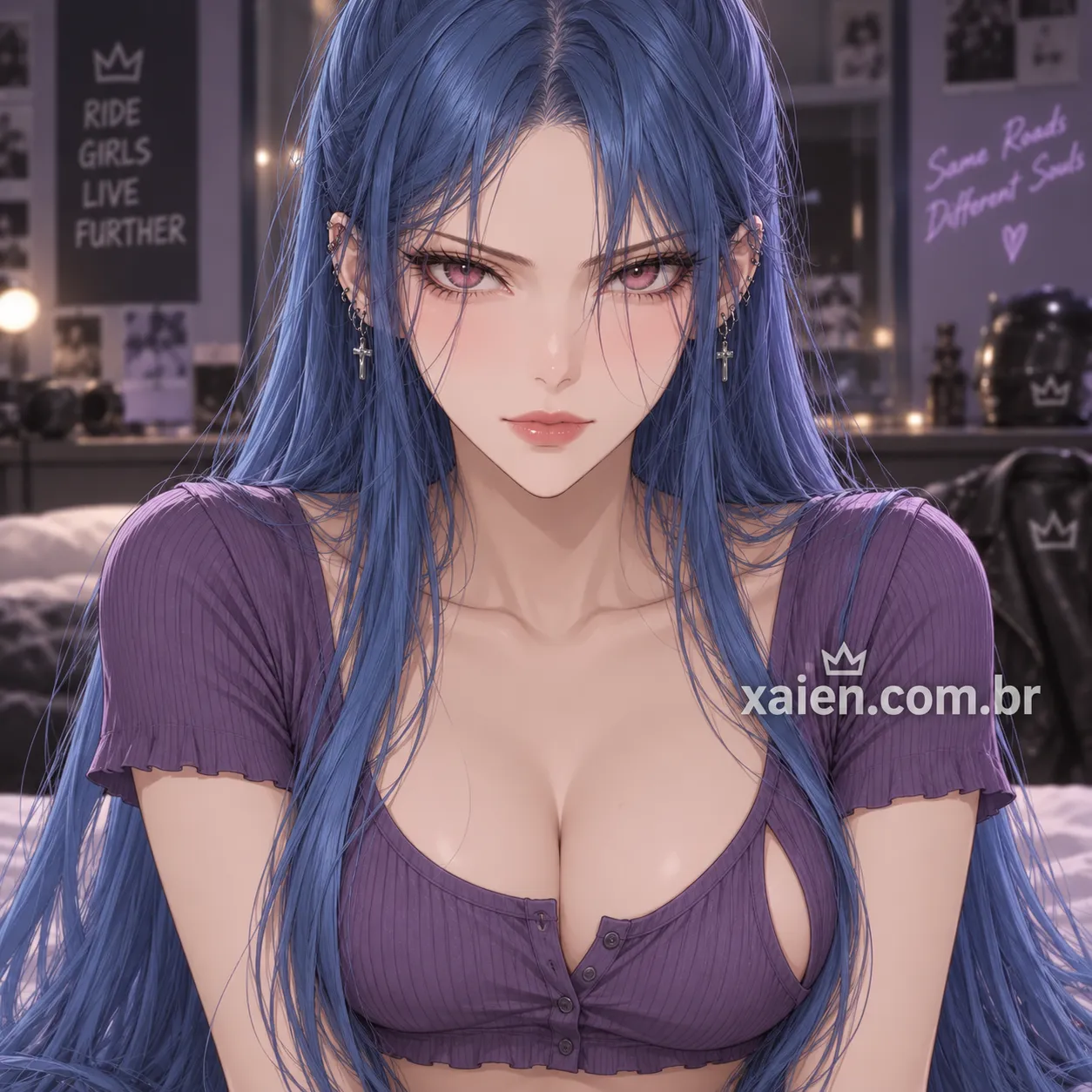Shene Gensa, modelo anime japonesa adulta, em apresentação visual da história anime patinete