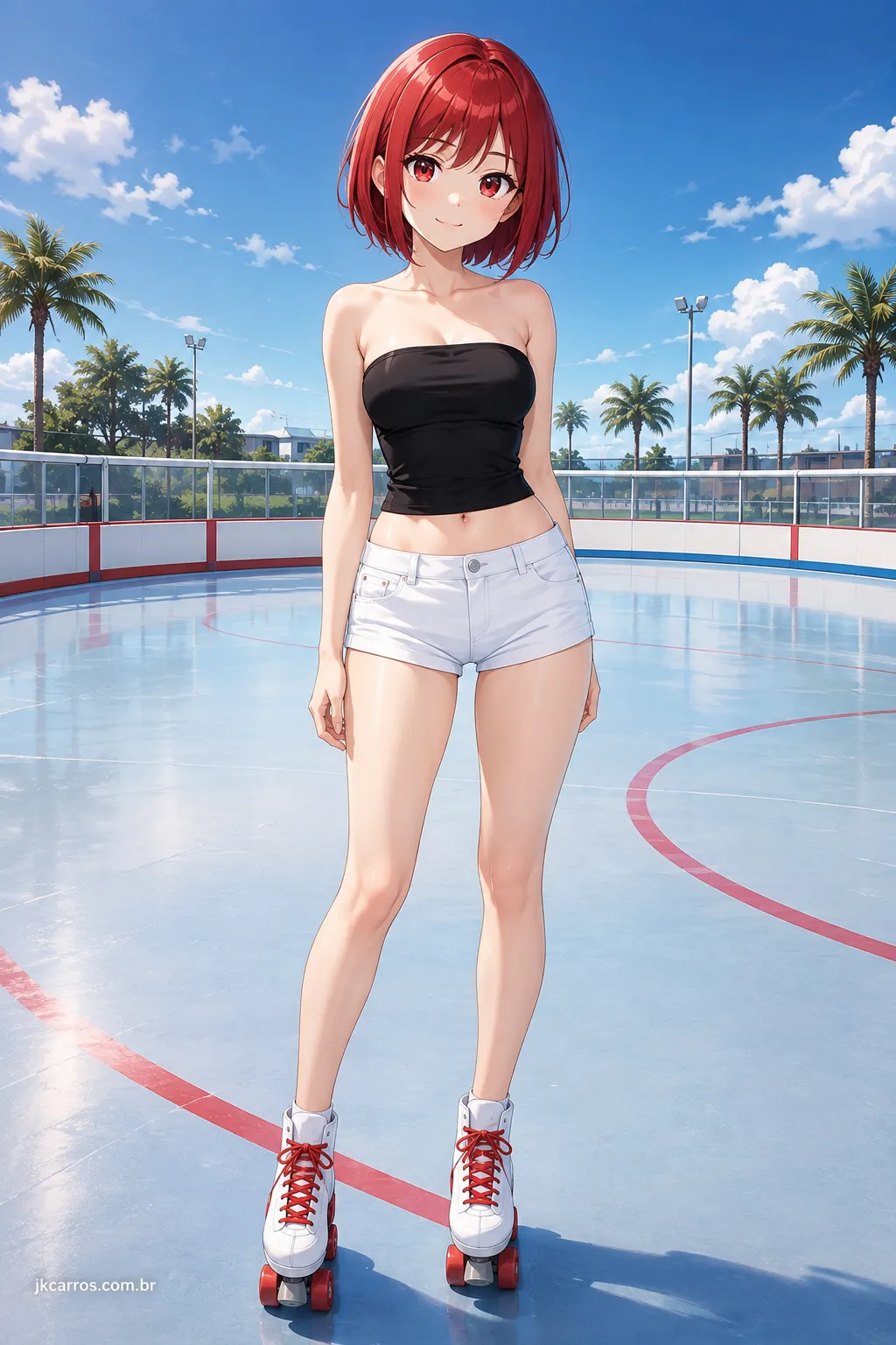 Anime cabelo vermelho com visual inspirado em moda e personagens japonesas