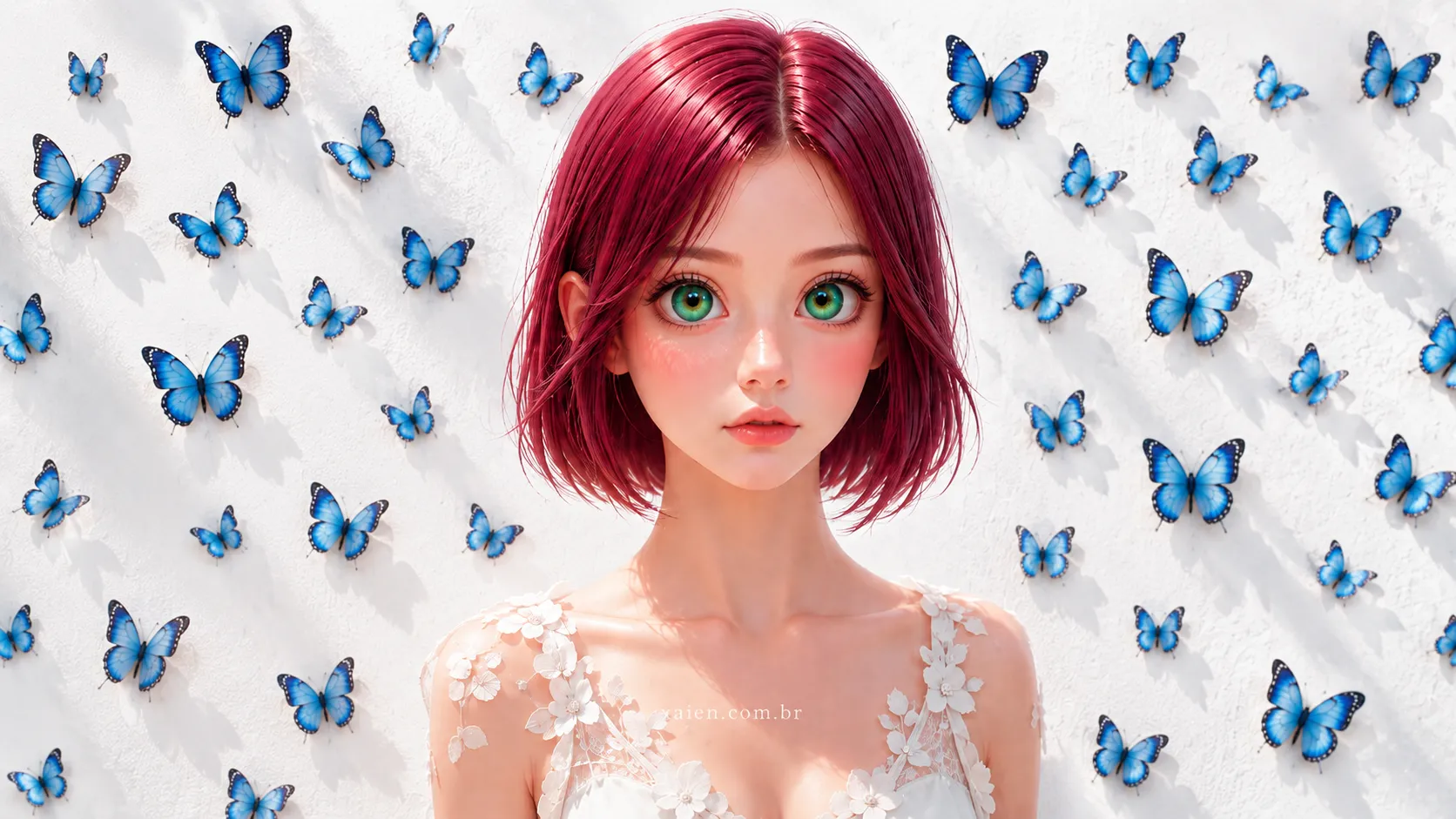 Anime de camisola vinho chama atenção em galeria 3D da Xaien