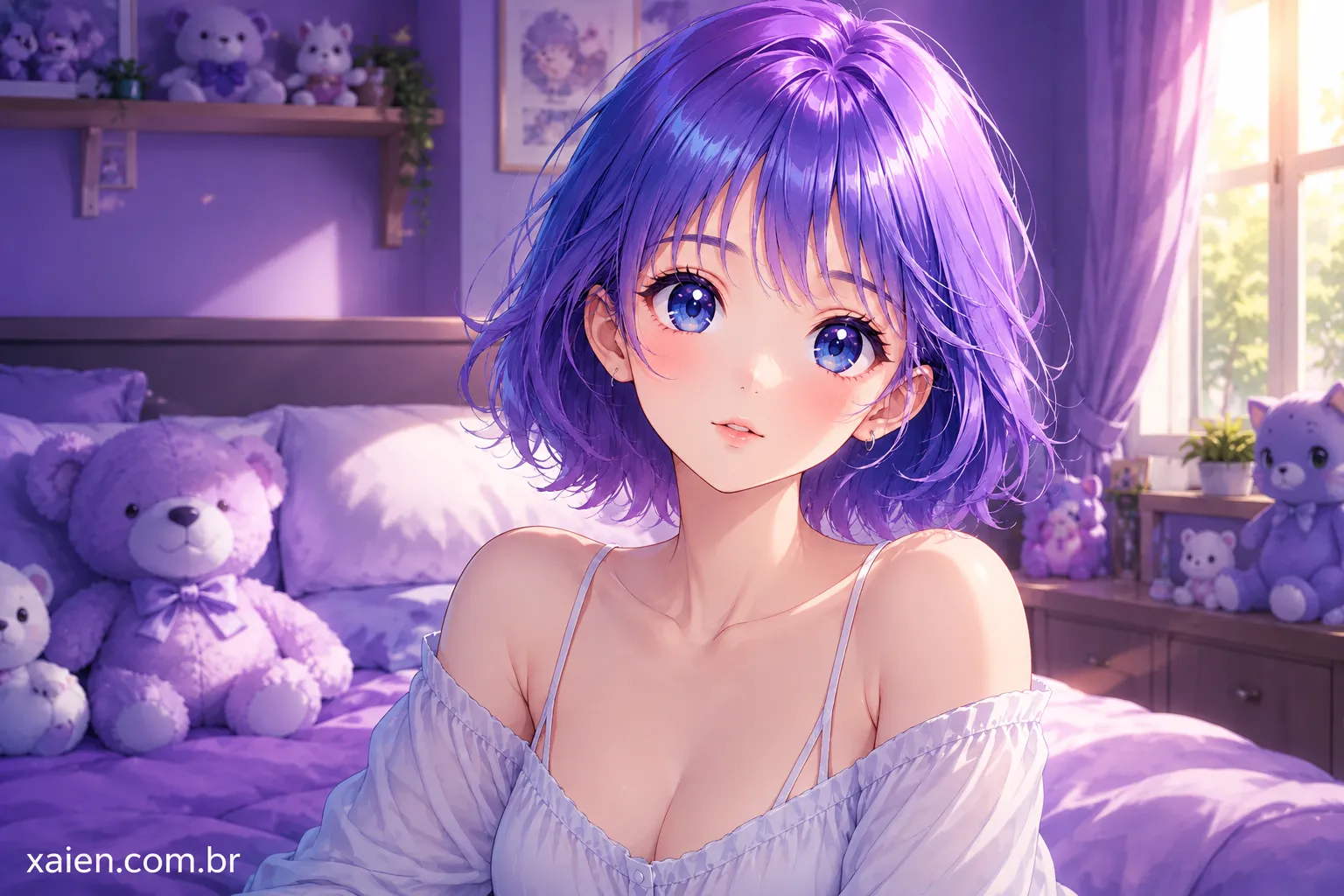 anime-japones-cabelo-roxo-minako-miyamoto