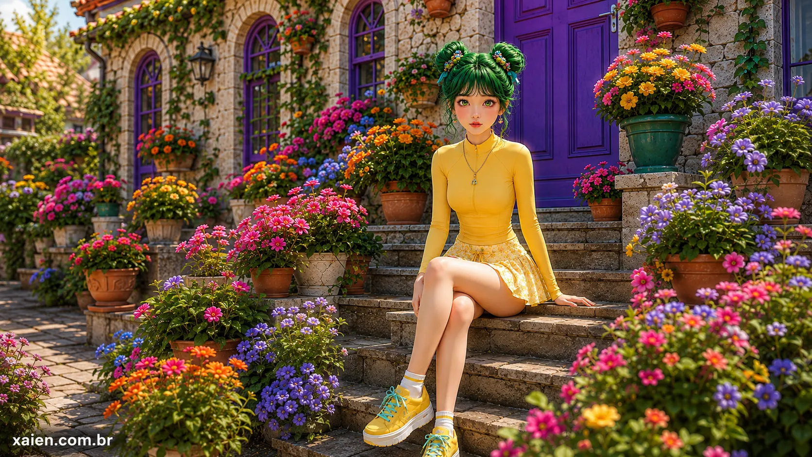 Anime olhos verdes: a universitária de cabelo verde que transformou moda em sua identidade